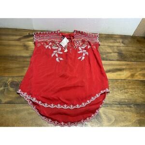Johnny Was Lissa Embroidered Floral Peasent Tunic Top Rayon Size XS NWT